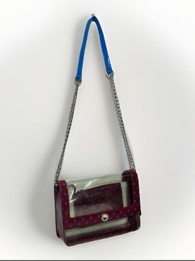 SCORE GameDay bag  orig tags dustbag, charm incl. polkadot maroon blue NOS 2015